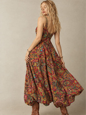 Printed Camisoles Loose-fit Jumpsuits