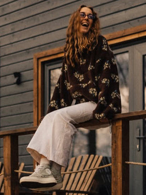 Fleece Floral Fashion Warm Fleece Sweatshirt