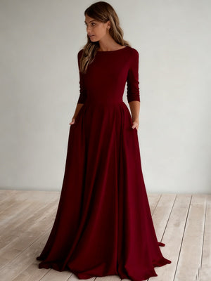 Simplicity Long Sleeve Parties Maxi Dresses