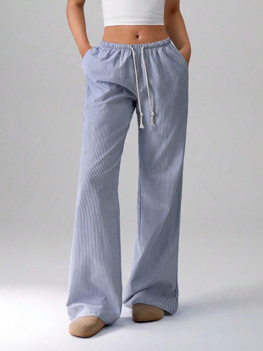 Striped Casual Wide-Leg Pants