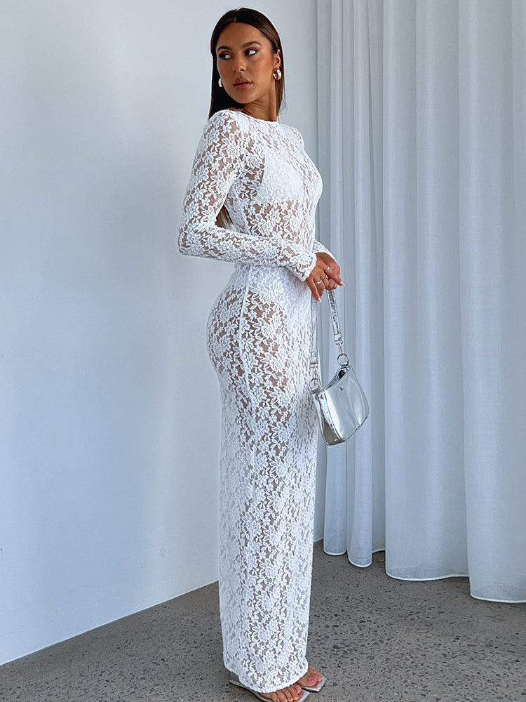 Liber Autumn Women's Lace Lace Maxi Dresses