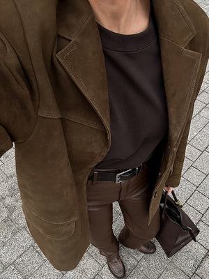 Liber Autumn Women's Buttons Suede Jackets