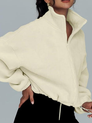 Liber Autumn Women's Zipper Solid Color Sweatshirts&Hoodies