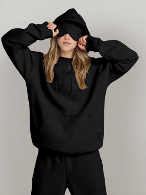 Sweats à capuche unis avec poche