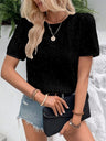 Sequins Crew Neck Short Sleeve T-shirt