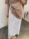 High-waisted, Slimming Sequined Midi Skirt With Elastic Waist, Back Slit, Straight Cut, Long Skirt