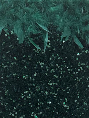 Sequined Backless Off Shoulder Feather Hip Mini&Short Dresses