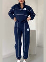 Letter Long-sleeved Hoodless Sweatshirt Pants Casual Sportswear Two-piece Set