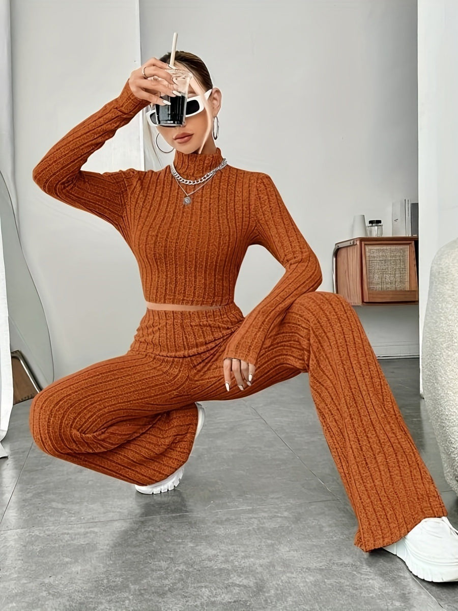 Liber Autumn Women's Solid Color 2-piece Sets