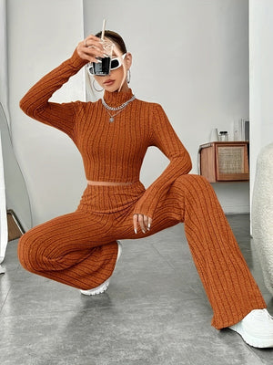 Liber Autumn Women's Solid Color 2-piece Sets