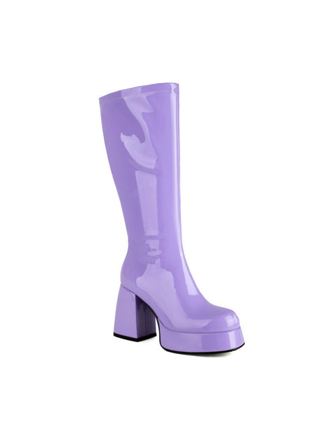 Colorful Platform High-heeled Fashion Mid-calf Boots