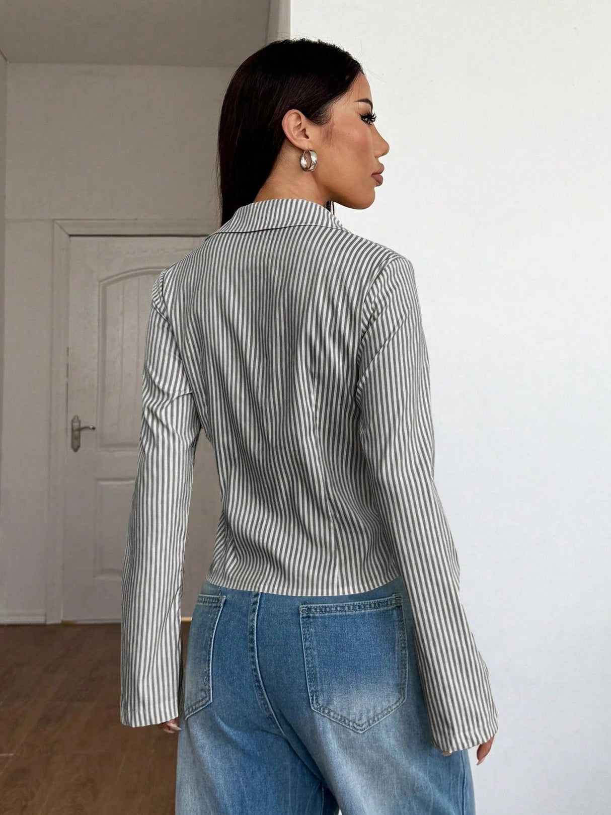 Long sleeve Stripes Slim fit Shirts