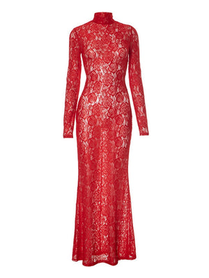 Women's Lace Long sleeve Maxi Dresses