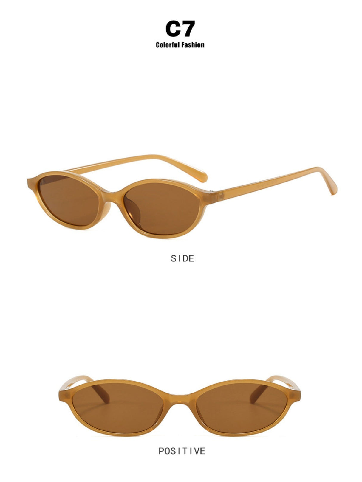 Oval-shaped Small-framed Sunglasses