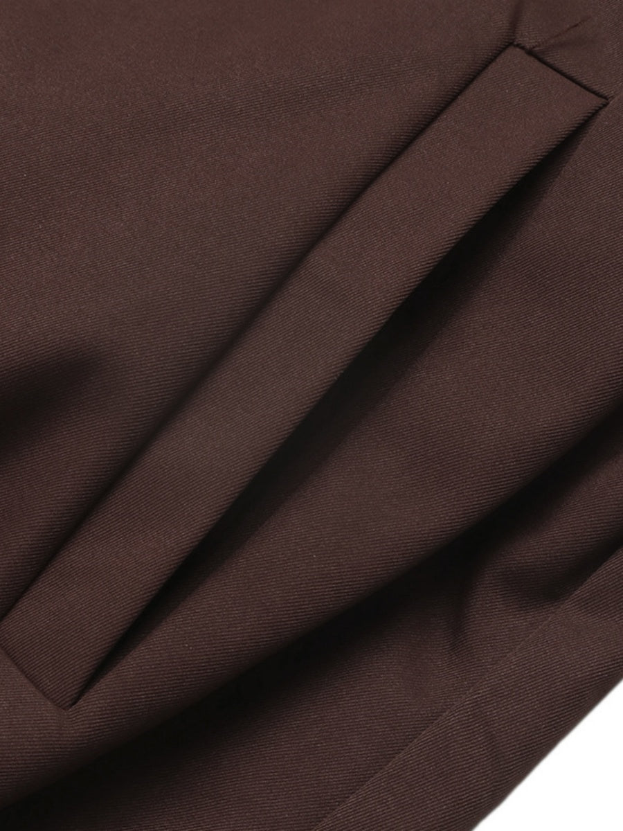 Pocket Solid Color Trench Coats