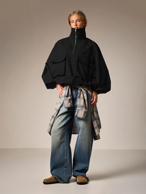 Workwear Style Long-sleeved Coat