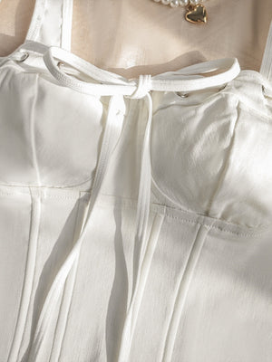 Lace Up Solid Color Camisoles