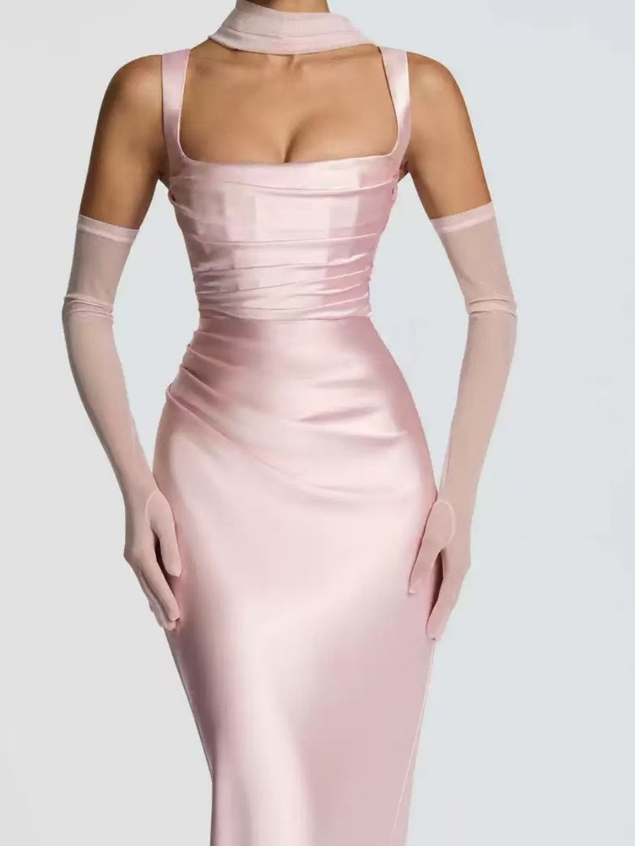 Eng anliegende, hüftbetonte Maxikleider mit Schleife für Partys