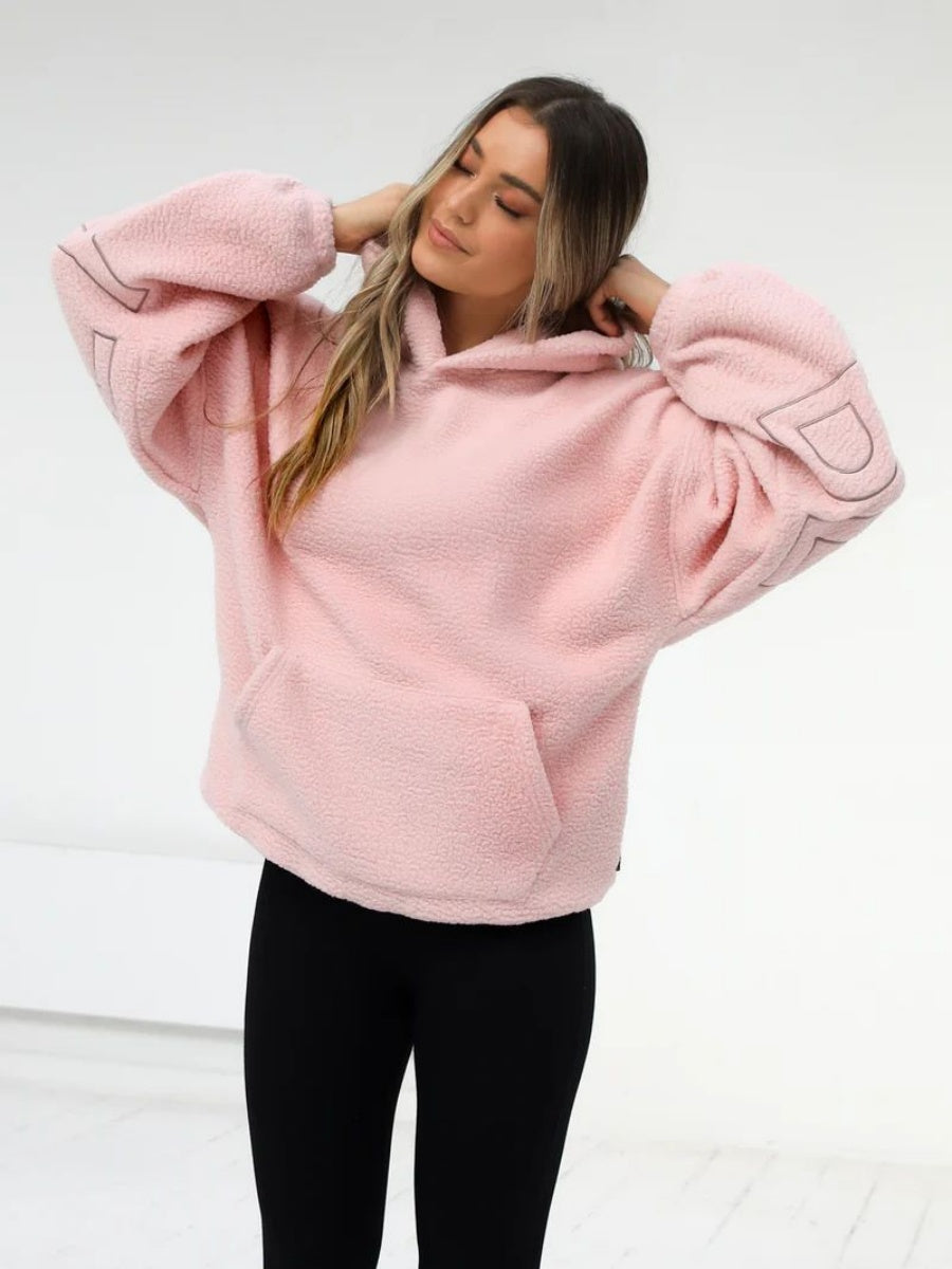 Fleece Letter Embroidery Thick Hooded Sweatshirt