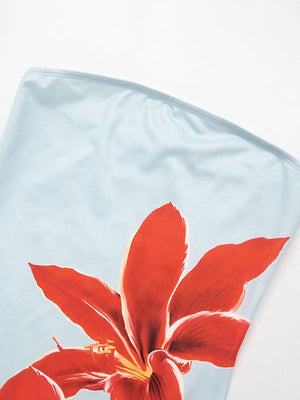 Liber Summer Women's Off-shoulder Flowers Mini&Short Dresses