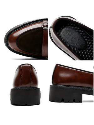 Patchwork Platform Slip-on Loafers