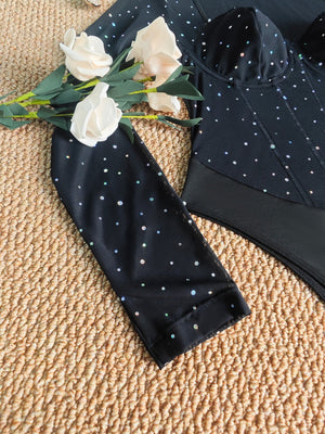 Fine Flash Fish Bones Mesh Perspective Bodysuits