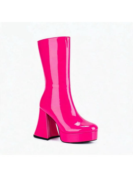 Sequined Platform High-heeled Fashion Mid-calf Boots