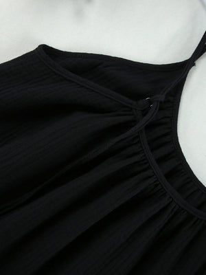 100% Cotton Temperament Camisoles Loose-fit Home Vacation Mini&Short Dresses