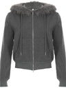 Fleece-lined For Warmth Double-ended Zipper Plush Patchwork Hoodies Jackets