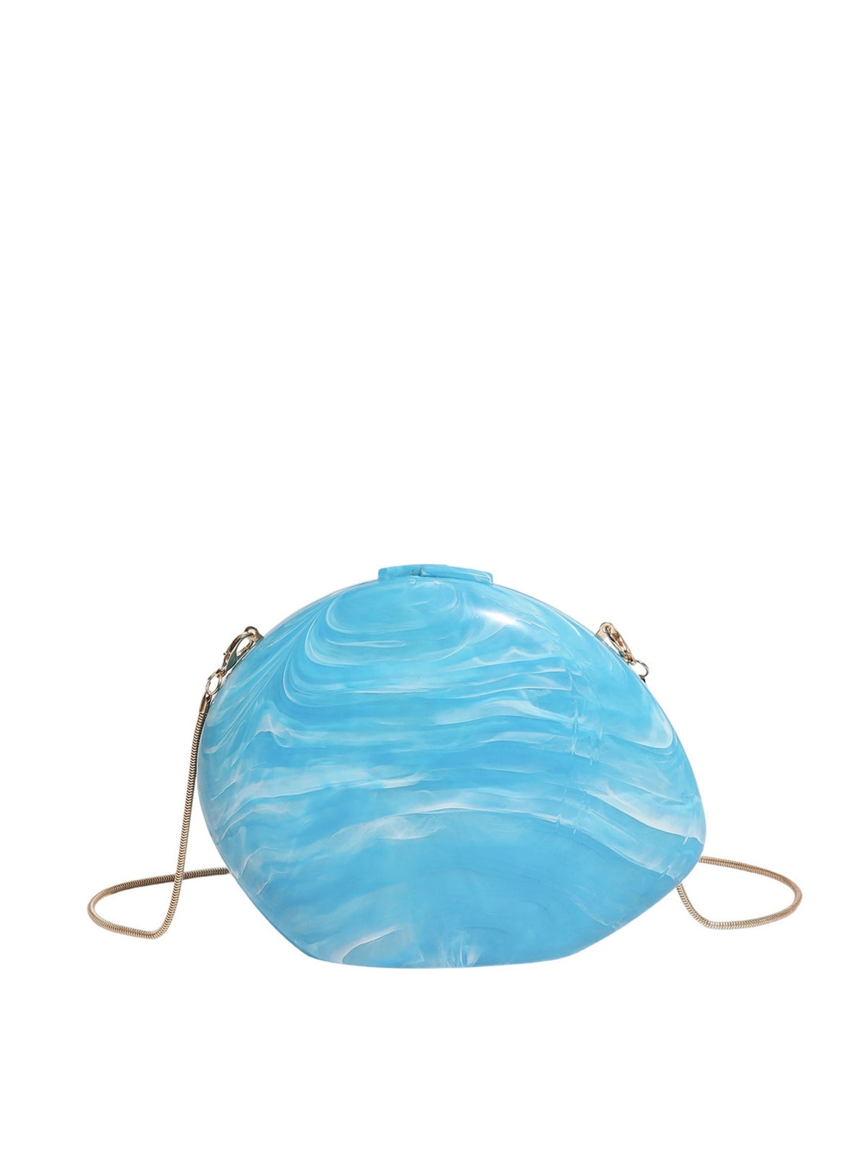 Oval Acrylic Seashell Evening Crossbody Bag