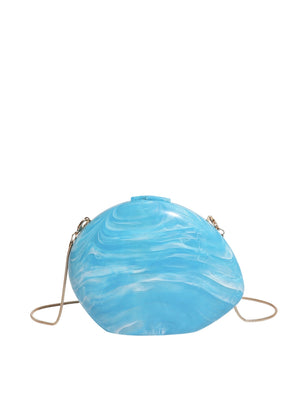 Oval Acrylic Seashell Evening Crossbody Bag