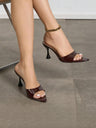Embossed High-heeled Sandals