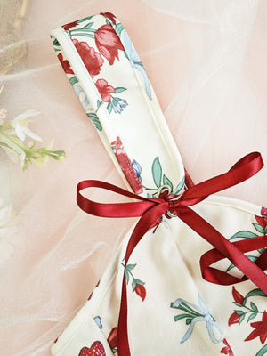 Sweet Floral Bow Lace Up Camisoles