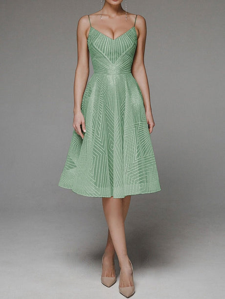 Embroidered Sleeveless Midi Dress