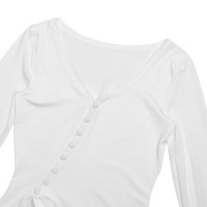 Bell-sleeved Fitted Waist Short Skirt