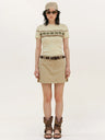 Women's Color-blocked Jacquard Patchwork T-shirt