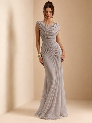 Swing Collar Tight Fit Pity Temperament Maxi Dresses