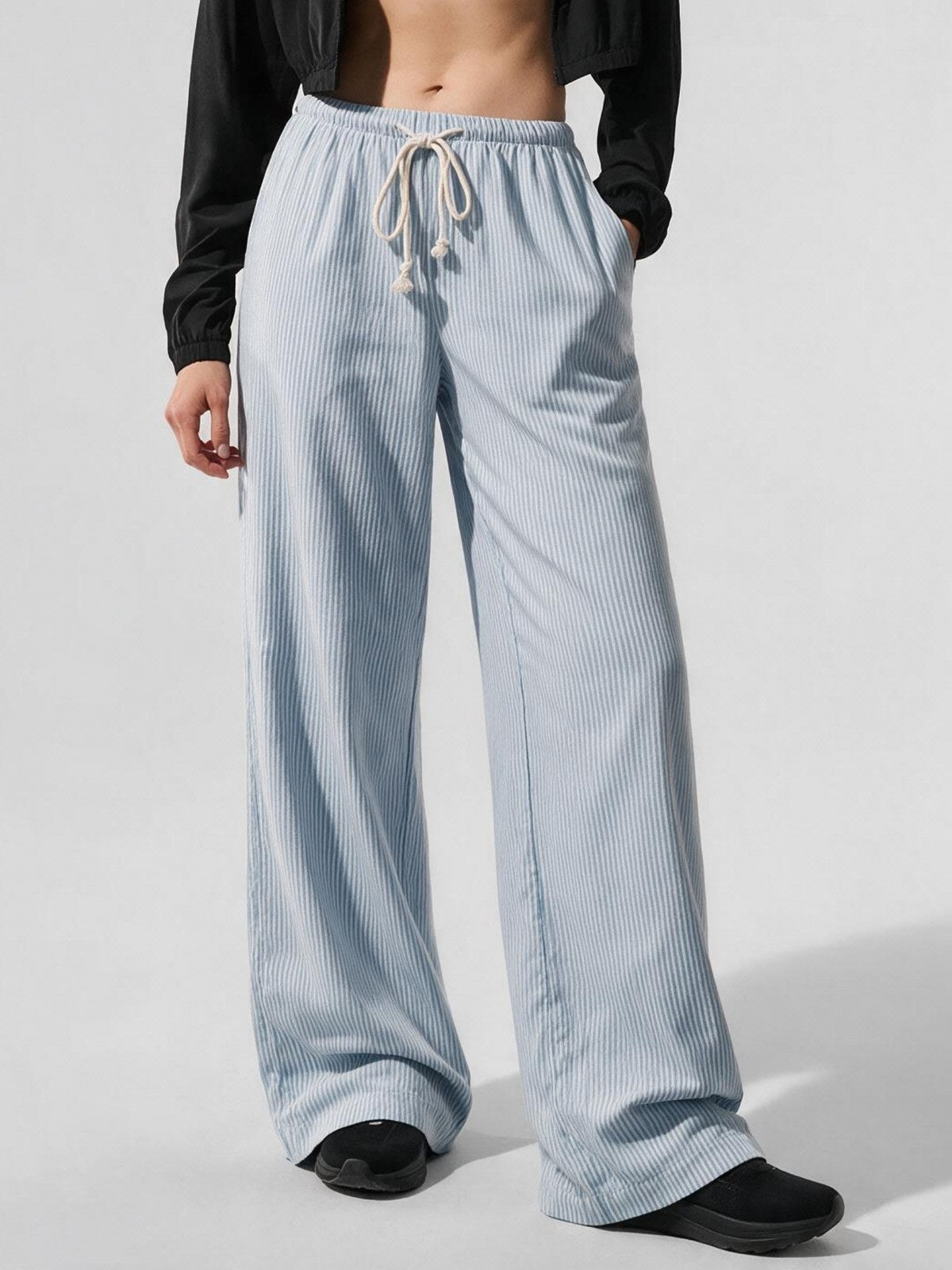 Striped Casual Wide-Leg Pants