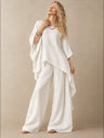 Blended Loose-fit Simplicity T-shirts Wide-leg Pants Set 2-piece Sets