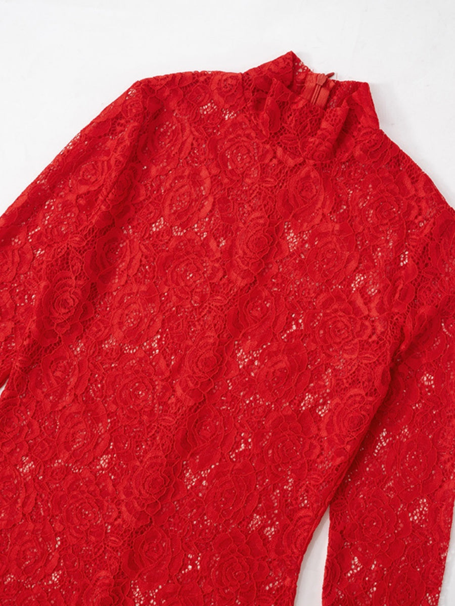 Women's Lace Long sleeve Maxi Dresses