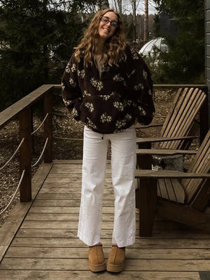 Fleece Floral Fashion Warm Fleece Sweatshirt