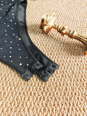 Fine Flash Fish Bones Mesh Perspective Bodysuits