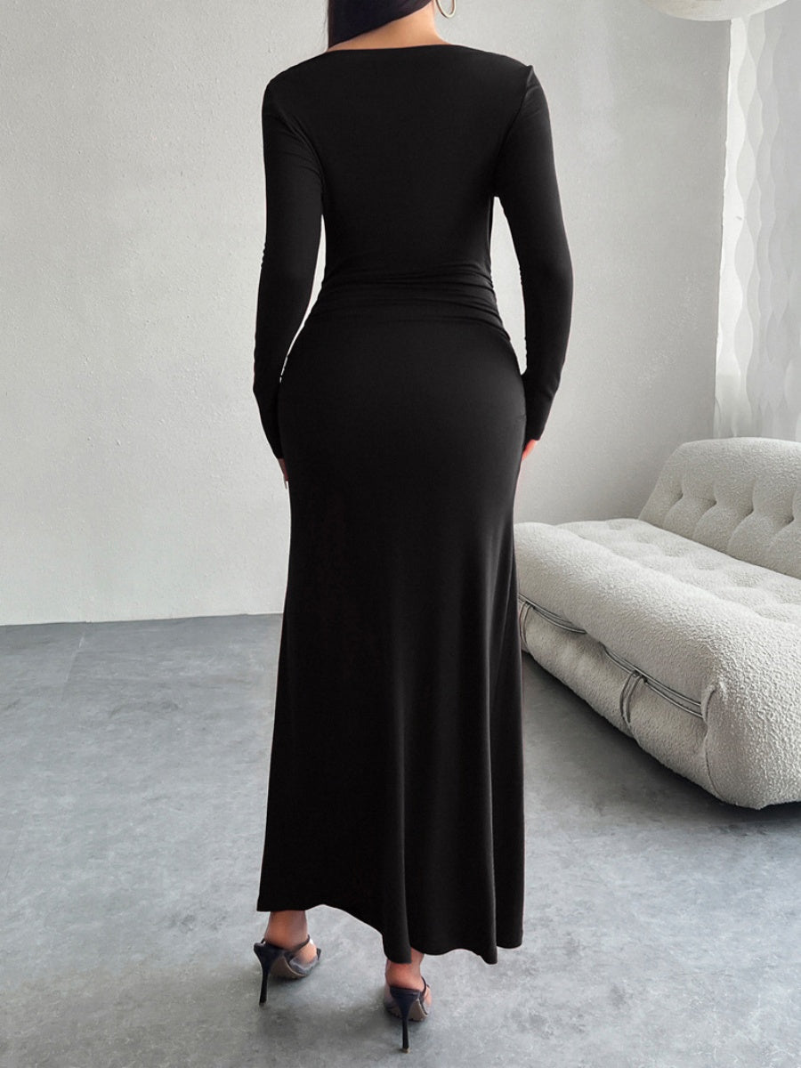 Liber Autumn Women's Solid Color Midi Dresses