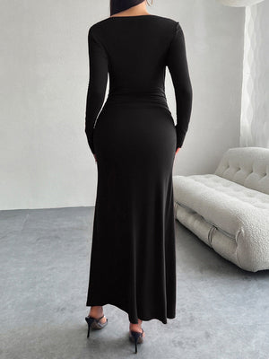 Liber Autumn Women's Solid Color Midi Dresses