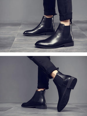 Classic Chelsea Boots Made Of Second-layer Cowhide.