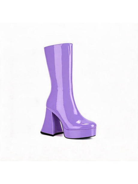 Sequined Platform High-heeled Fashion Mid-calf Boots