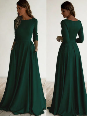 Simplicity Long Sleeve Parties Maxi Dresses