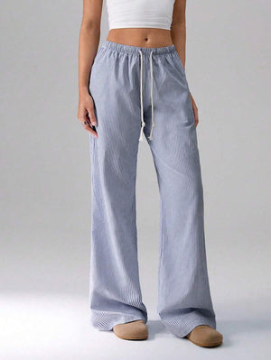 Striped Casual Wide-Leg Pants