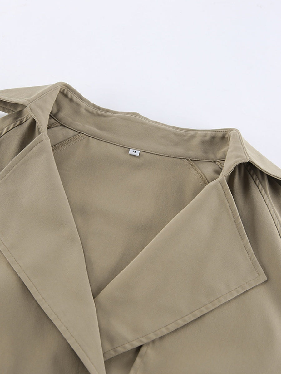 Liber Autumn Women's Pocket Solid Color Trench Coats