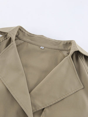 Liber Autumn Women's Pocket Solid Color Trench Coats